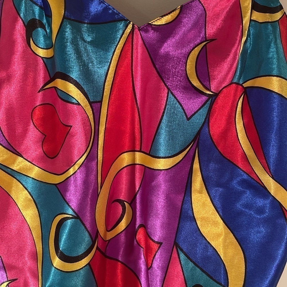 🌺HP🌺 Vtg Victoria’s Secret Bold Colored Abstract Heart Spaghetti Strap Camisole - Picture 4 of 10